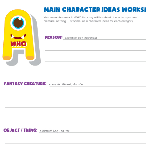 Creative writing and storytelling worksheets from Super Easy Storytelling